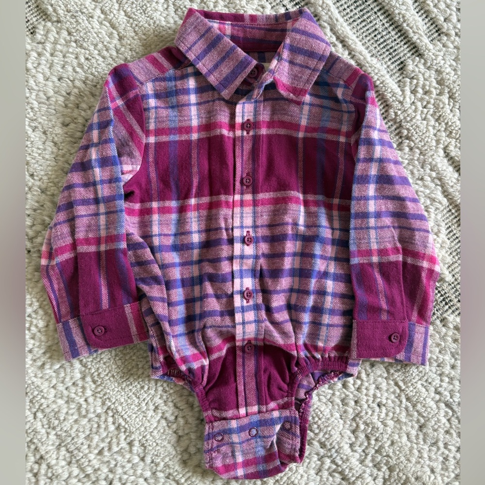 NWOT Kids Flannel Plaid Onesie, Size 18M